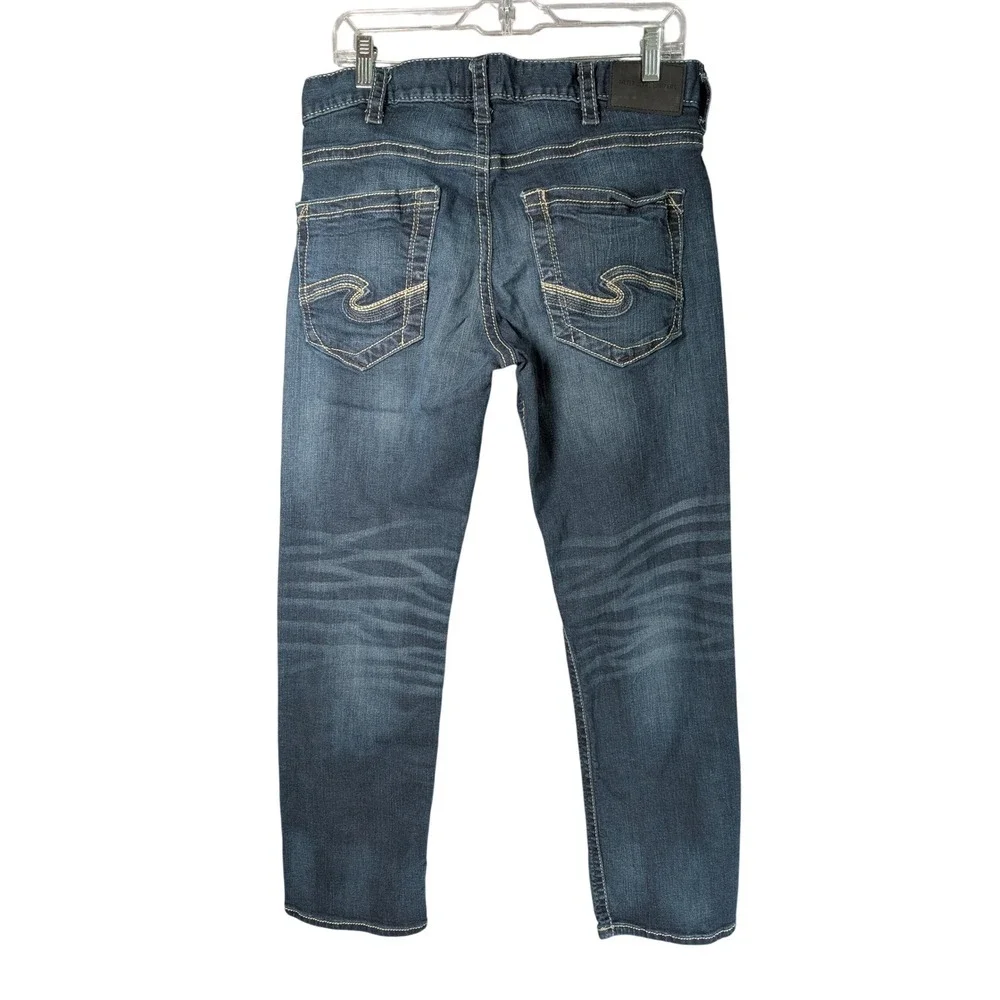 Silver Eddie Jeans Mens 32x30‎ Blue Relaxed Straight